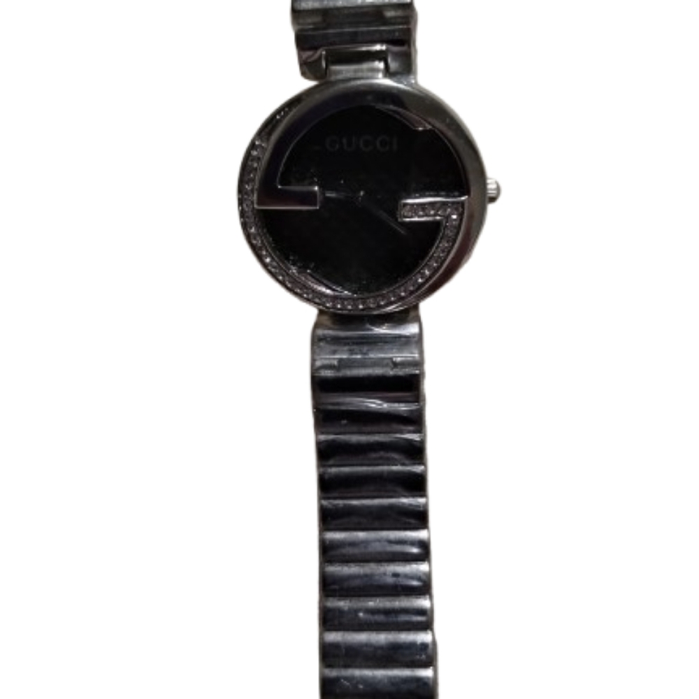Women's Gucci Watch, Black Bezel, Stones Around Face, Stainless Steel, #1699 #10 - Picture 8 of 16